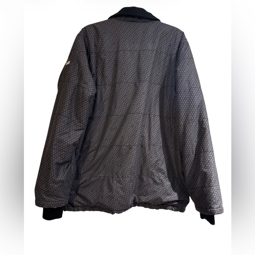 Vintage Quiksilver Jacket Mens L Black Grey Chevron Fleece Lined Zip Up - Picture 4 of 5
